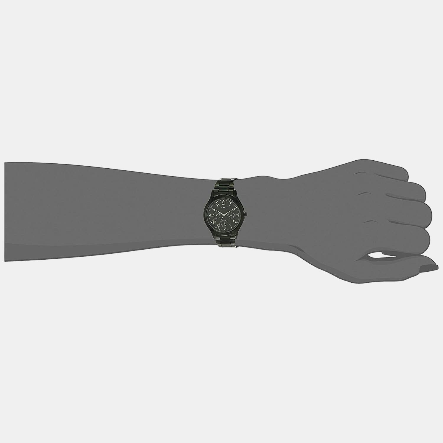 Fashion Women Quartz Black Dial Chronograph Stainless Steel Watch TW000Q809