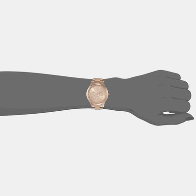 Fashion Women Quartz Rose Gold Dial Chronograph Stainless Steel Watch TW000Q810