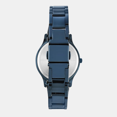 Fashion Women Quartz Blue Dial Multi-Function Stainless Steel Watch TW000Q819