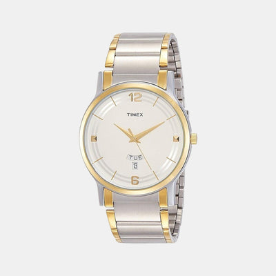 Classics Men Quartz White Dial Analog Stainless Steel Watch TW000R424