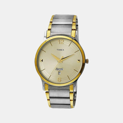 Classics Men Quartz Beige Dial Analog Stainless Steel Watch TW000R426
