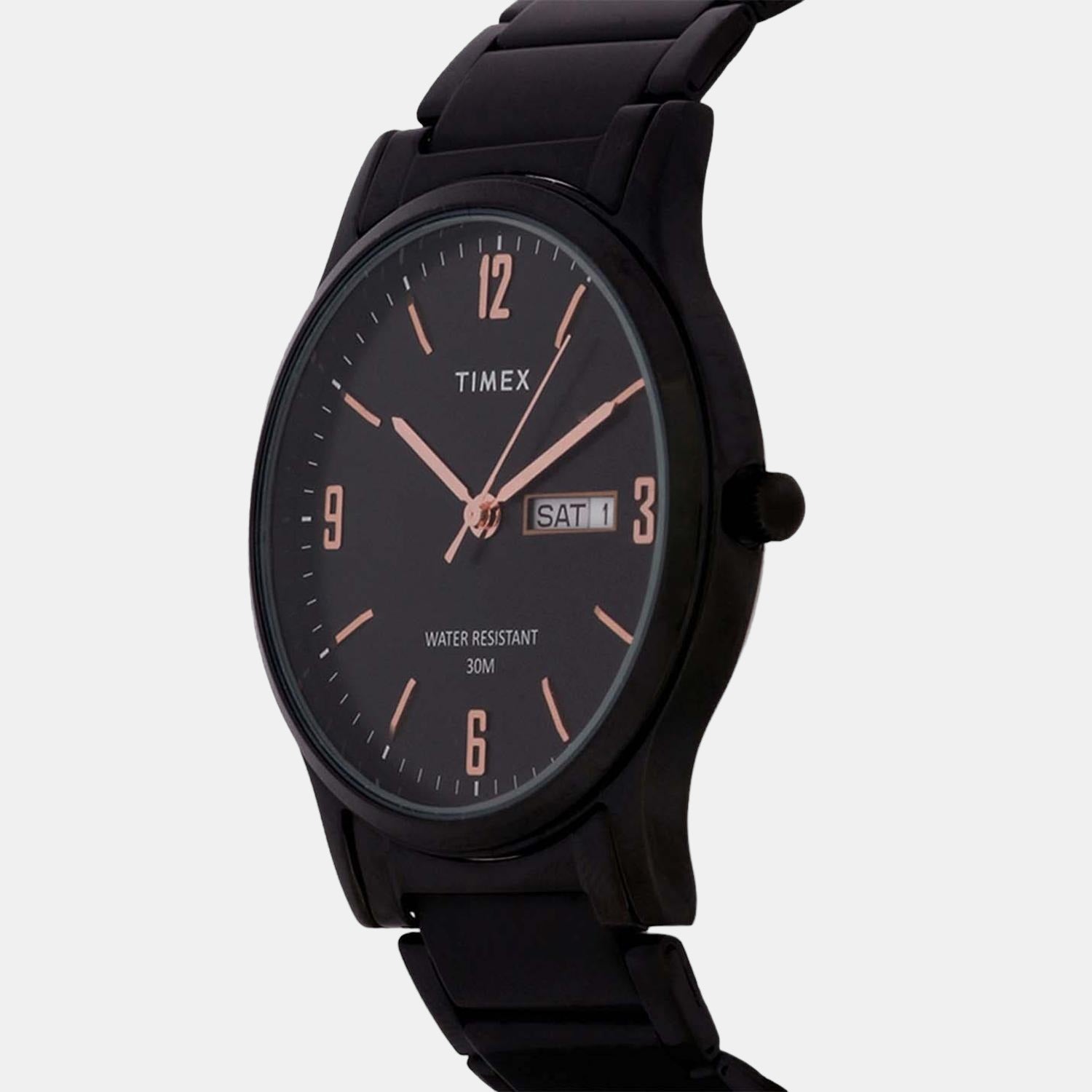 Classics Men Quartz Black Dial Analog Stainless Steel Watch TW000R438