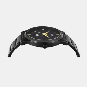 Fashion Men Quartz Black Dial Analog Stainless Steel Watch TW000R459