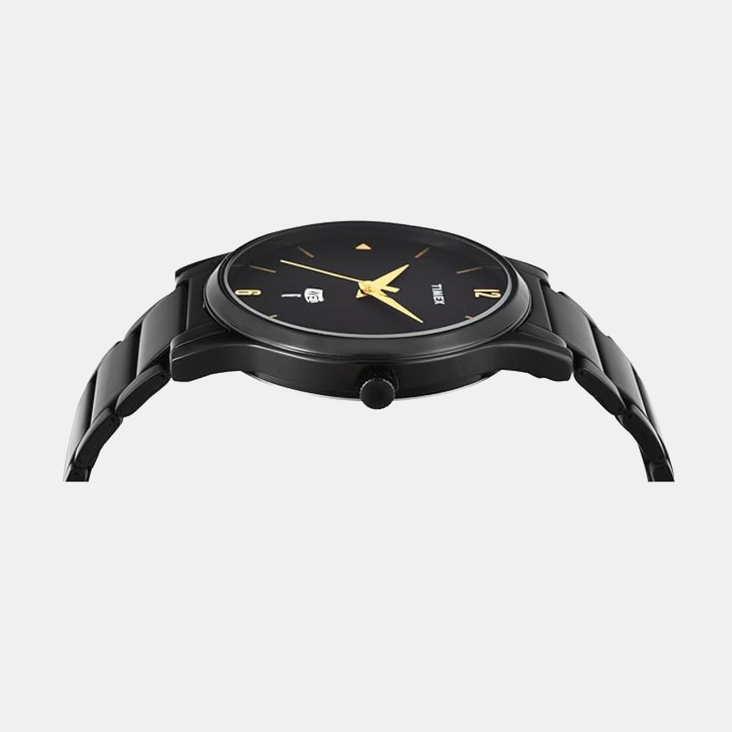 Fashion Men Quartz Black Dial Analog Stainless Steel Watch TW000R459