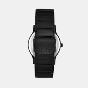 Fashion Men Quartz Black Dial Analog Stainless Steel Watch TW000R459