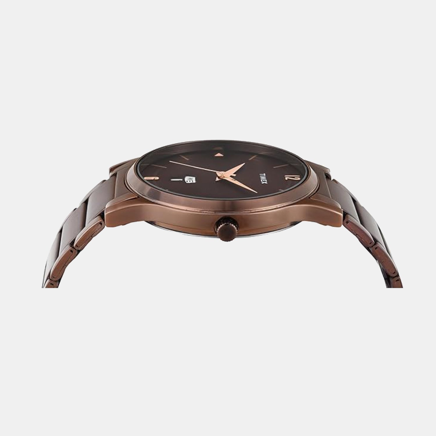 Fashion Men Quartz Brown Dial Analog Stainless Steel Watch TW000R461