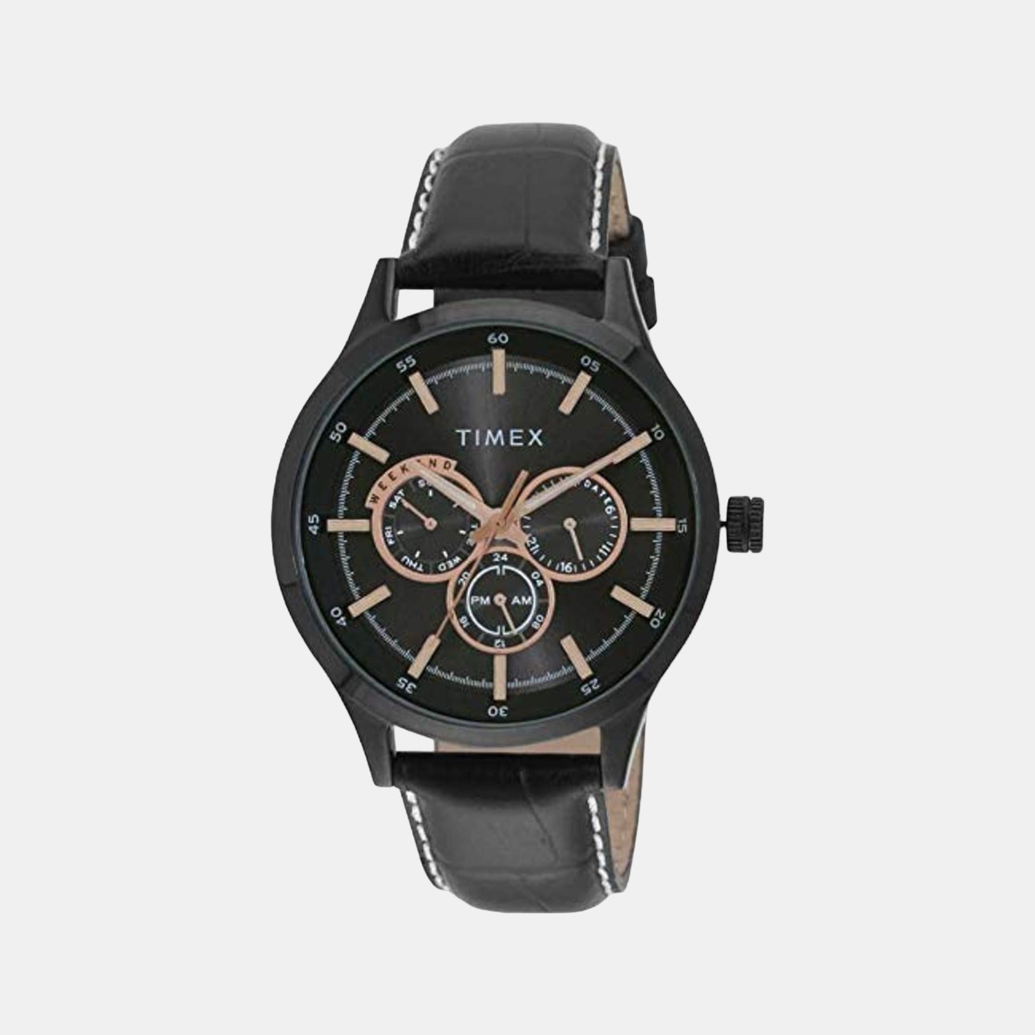 Classics Men Quartz Black Dial Chronograph Leather Watch TW000T143