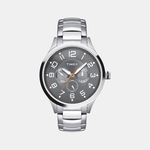 Fashion Men Quartz Grey Dial Chronograph Stainless Steel Watch TW000T307