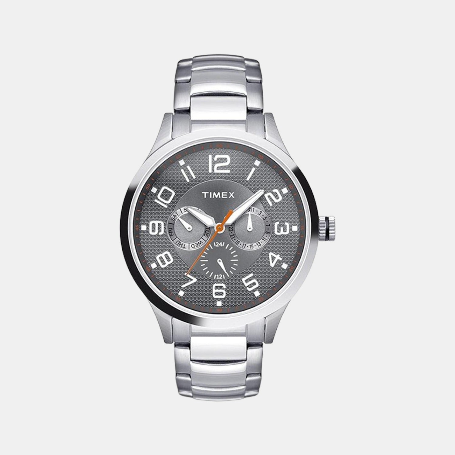 Fashion Men Quartz Grey Dial Chronograph Stainless Steel Watch TW000T307