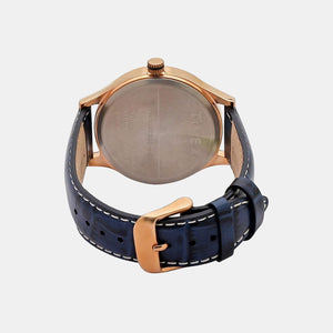Fashion Men Quartz Blue Dial Chronograph Leather Watch TW000T310