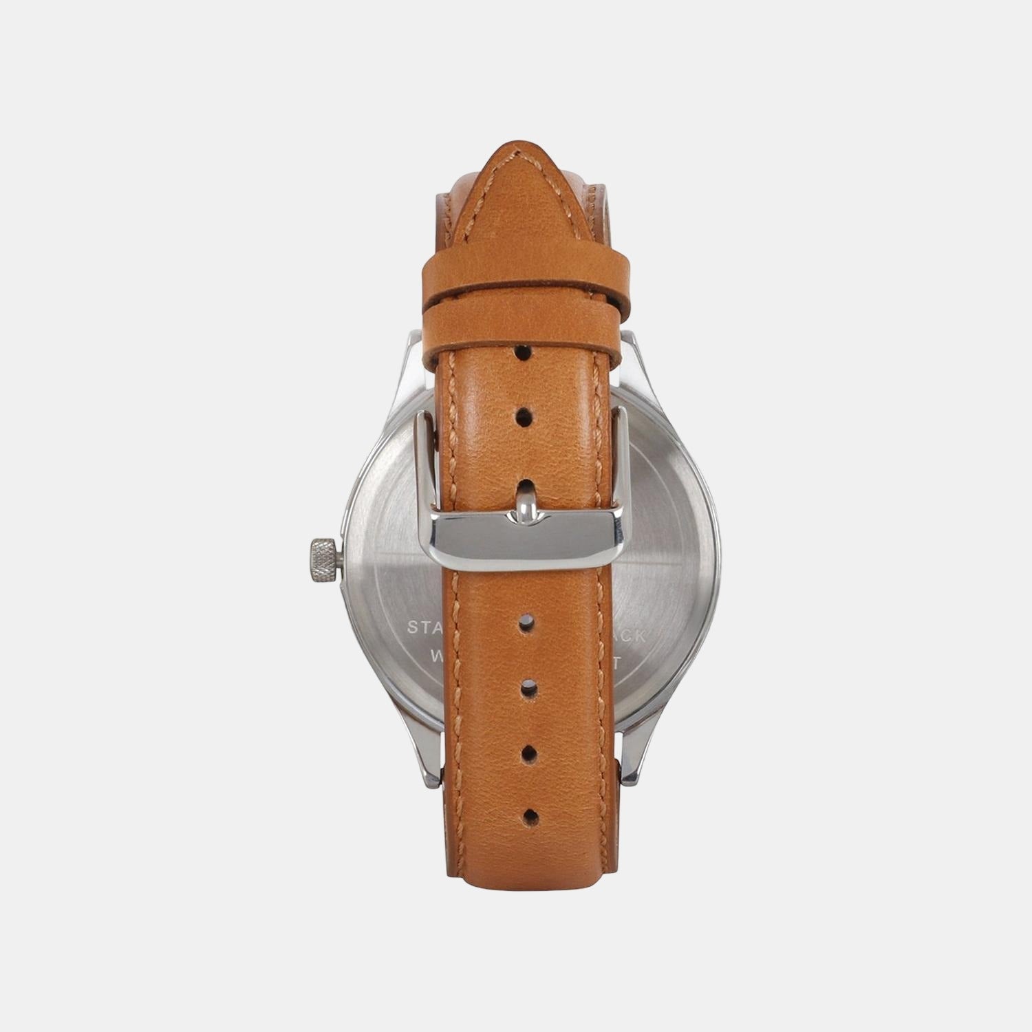 Fashion Men Quartz Black Dial Analog Leather Watch TW000T314