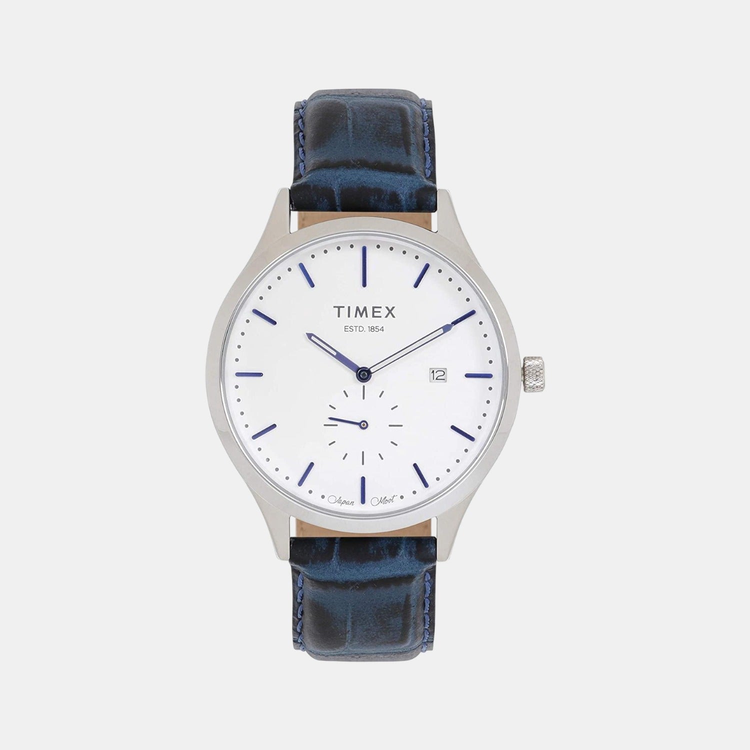 Fashion Men Quartz White Dial Analog Leather Watch TW000T316
