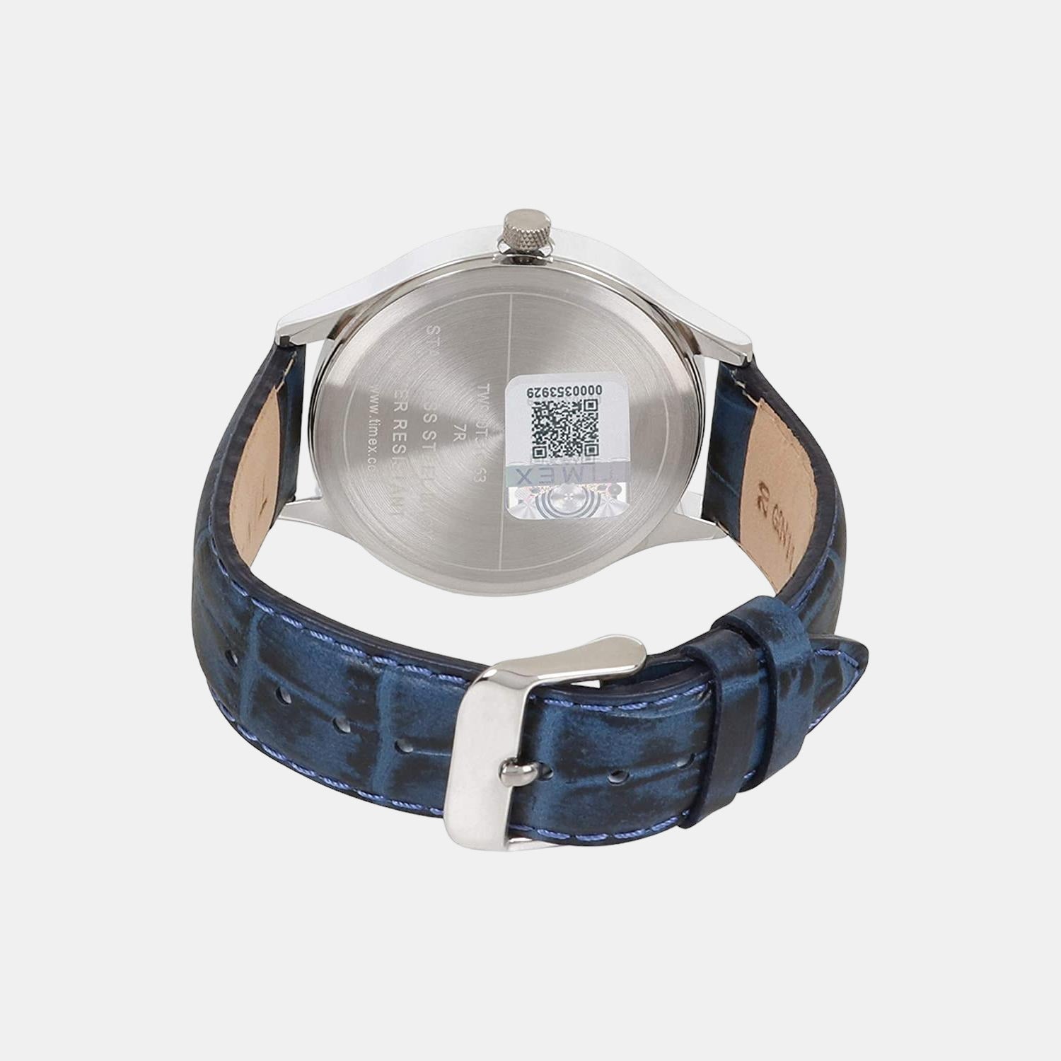 Fashion Men Quartz White Dial Analog Leather Watch TW000T316