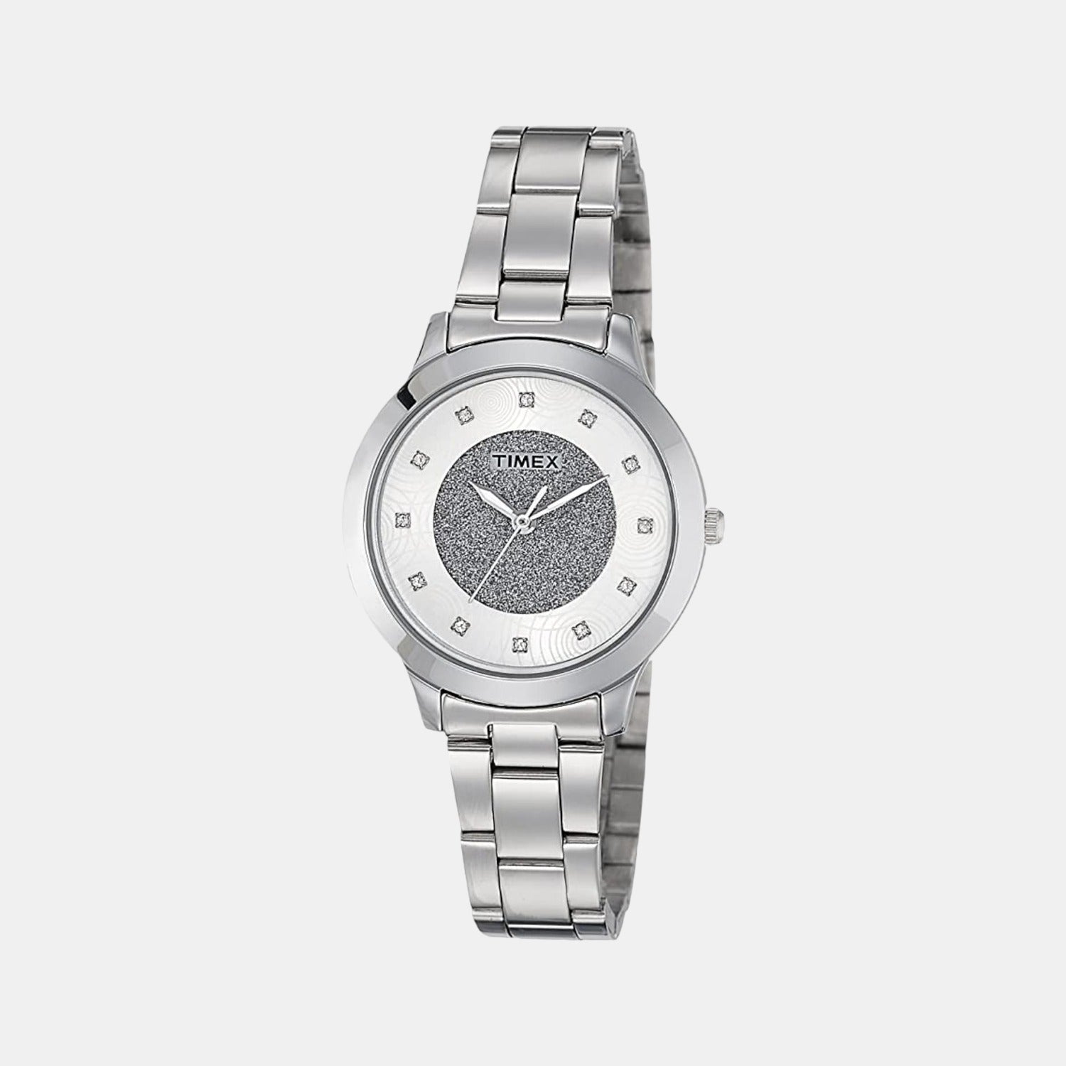 Fashion Women Quartz Silver Dial Analog Stainless Steel Watch TW000T611