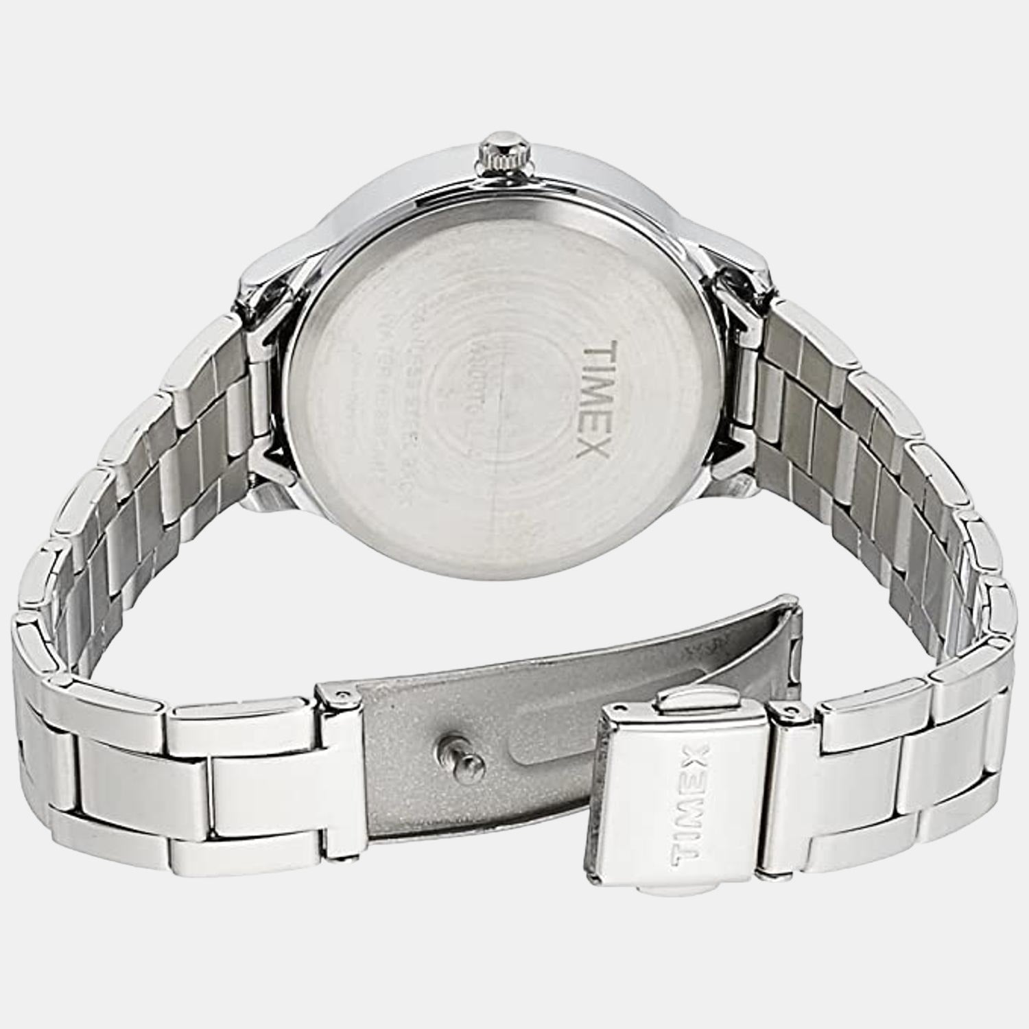 Fashion Women Quartz Silver Dial Analog Stainless Steel Watch TW000T611