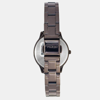 Fashion Women Quartz Brown Dial Analog Stainless Steel Watch TW000T632