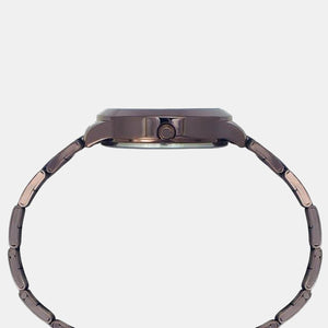 Fashion Women Quartz Brown Dial Analog Stainless Steel Watch TW000T632