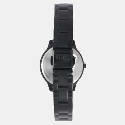 Fashion Women Quartz Black Dial Analog Stainless Steel Watch TW000T633