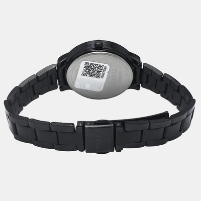 Fashion Women Quartz Black Dial Analog Stainless Steel Watch TW000T633