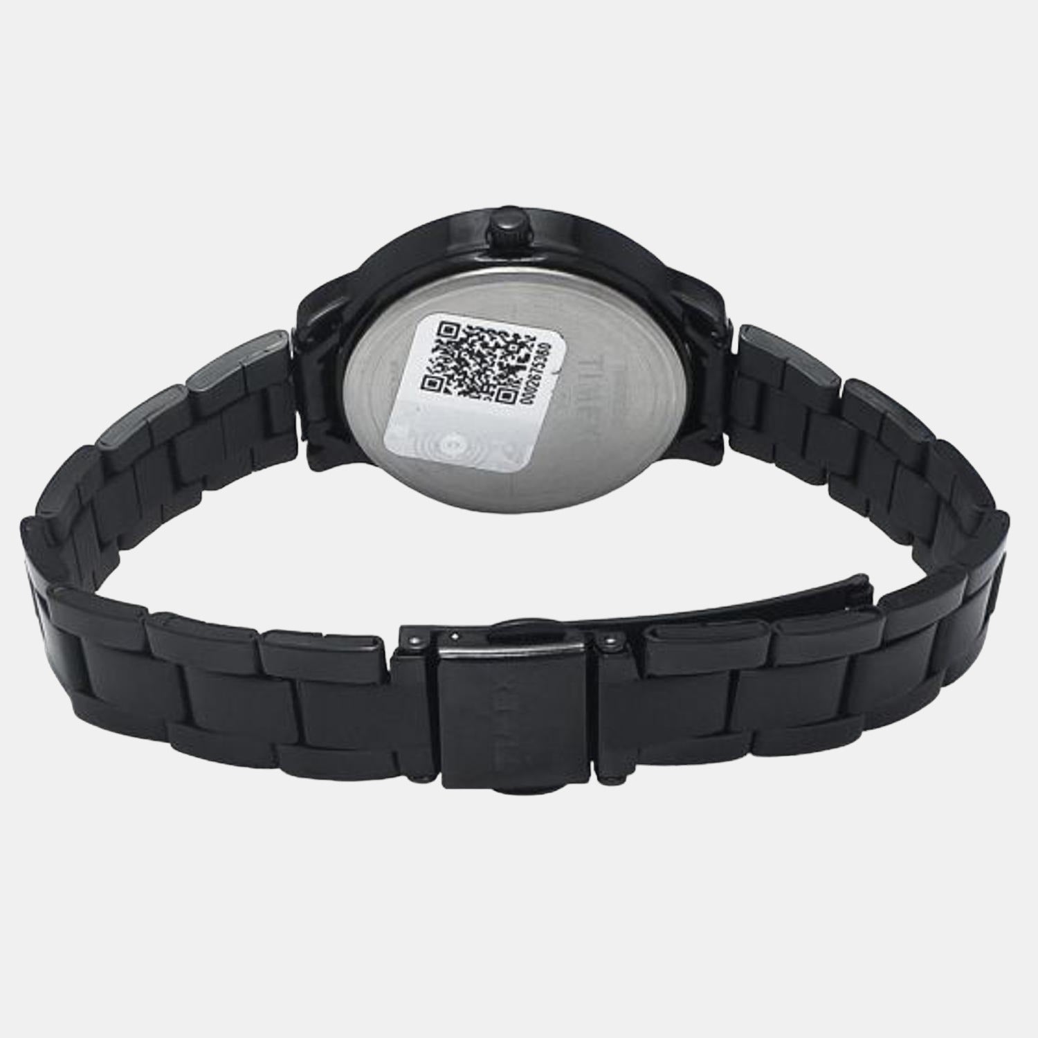 Fashion Women Quartz Black Dial Analog Stainless Steel Watch TW000T633