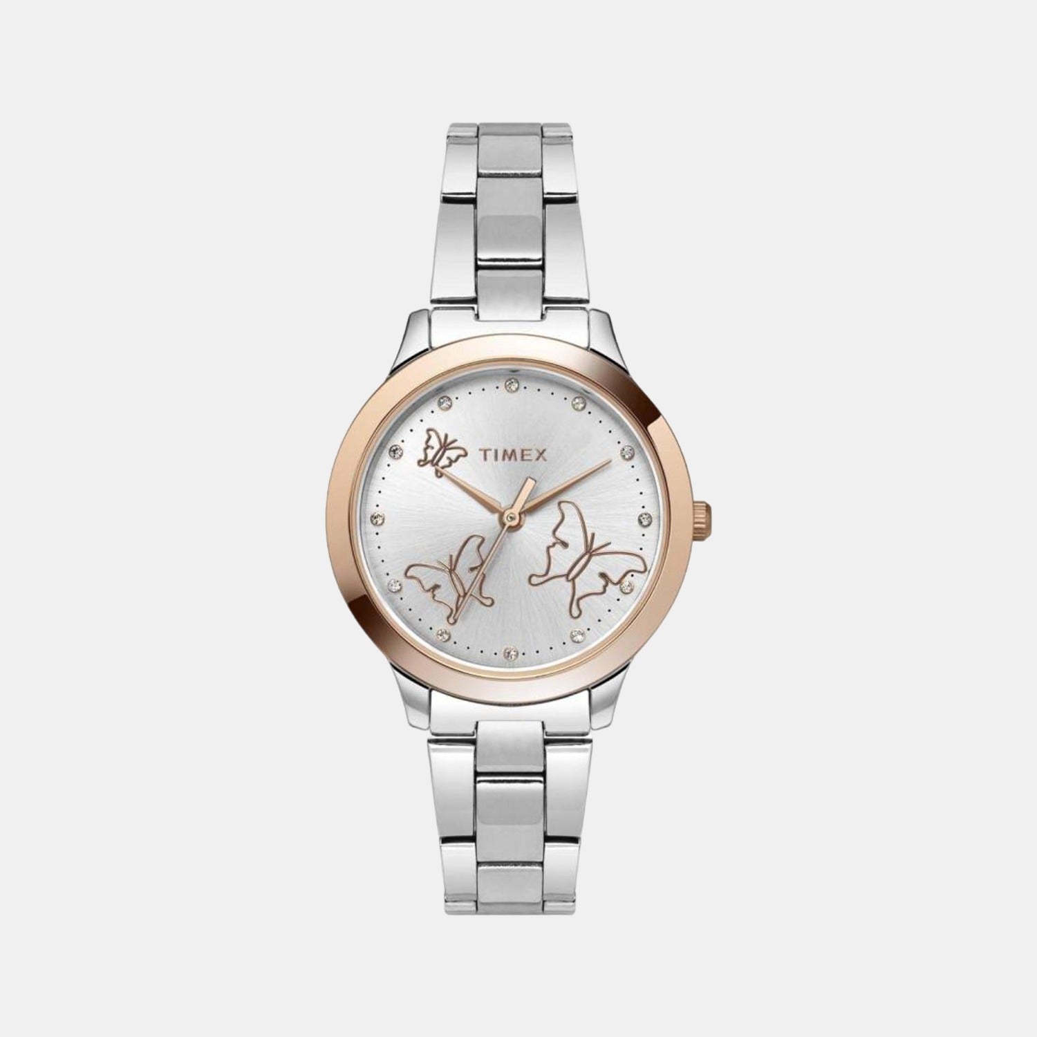 Fashion Women Quartz Silver Dial Analog Stainless Steel Watch TW000T634