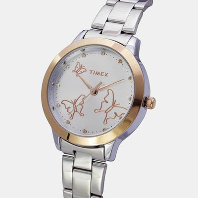 Fashion Women Quartz Silver Dial Analog Stainless Steel Watch TW000T634