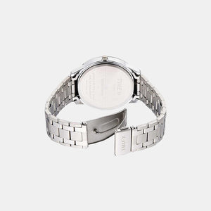 Fashion Men Quartz Silver Dial Analog Stainless Steel Watch TW000U904