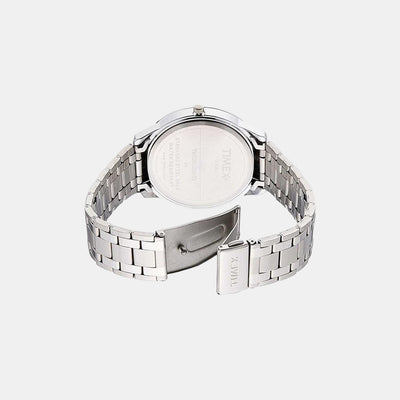 Fashion Men Quartz Silver Dial Analog Stainless Steel Watch TW000U904
