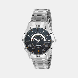 Fashion Men Quartz Grey Dial Analog Stainless Steel Watch TW000U905