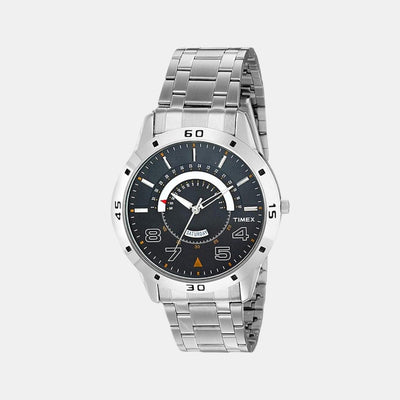 Fashion Men Quartz Grey Dial Analog Stainless Steel Watch TW000U905