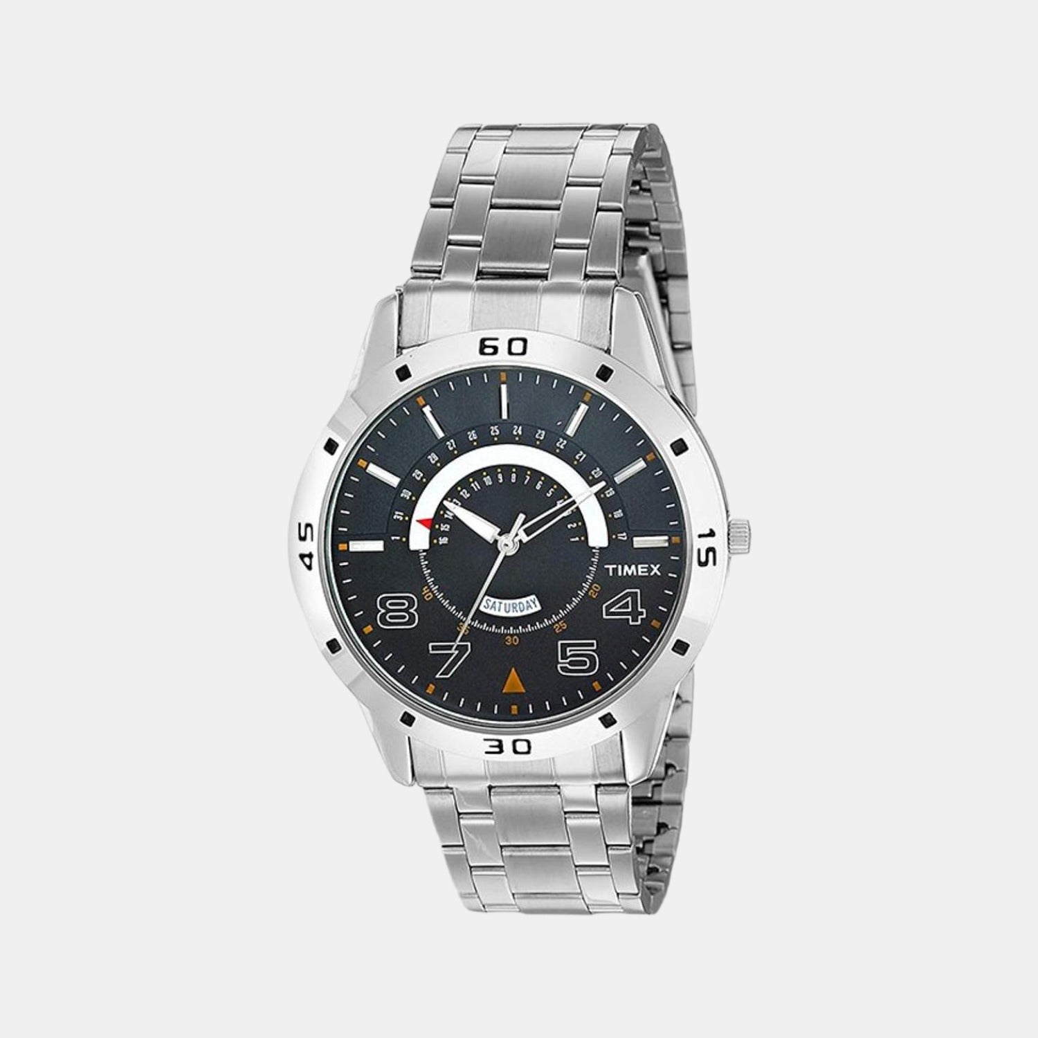 Fashion Men Quartz Grey Dial Analog Stainless Steel Watch TW000U905