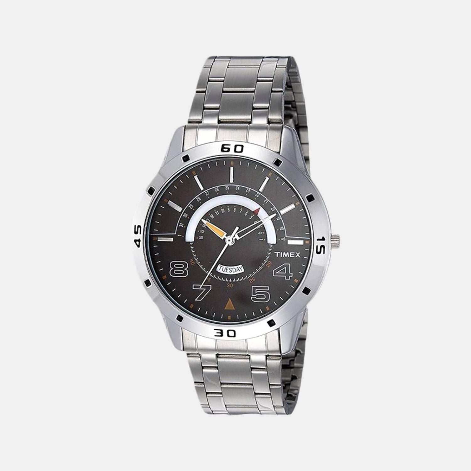 Fashion Men Quartz Blue Dial Analog Stainless Steel Watch TW000U906