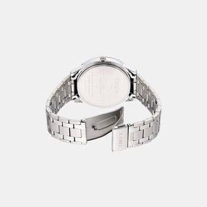 Fashion Men Quartz Blue Dial Analog Stainless Steel Watch TW000U906