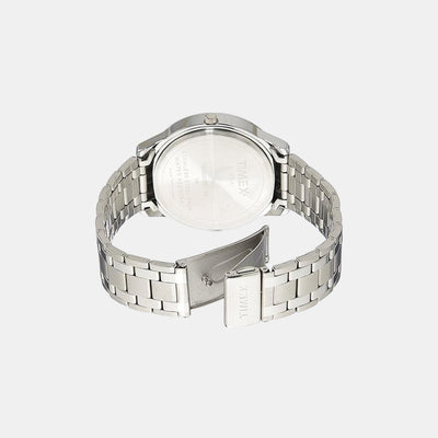 Fashion Men Quartz Blue Dial Analog Stainless Steel Watch TW000U907