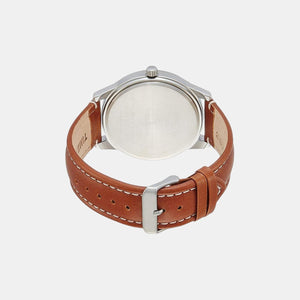 Fashion Men Quartz White Dial Chronograph Leather Watch TW000U911