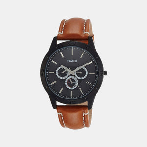 Fashion Men Quartz Blue Dial Chronograph Leather Watch TW000U913