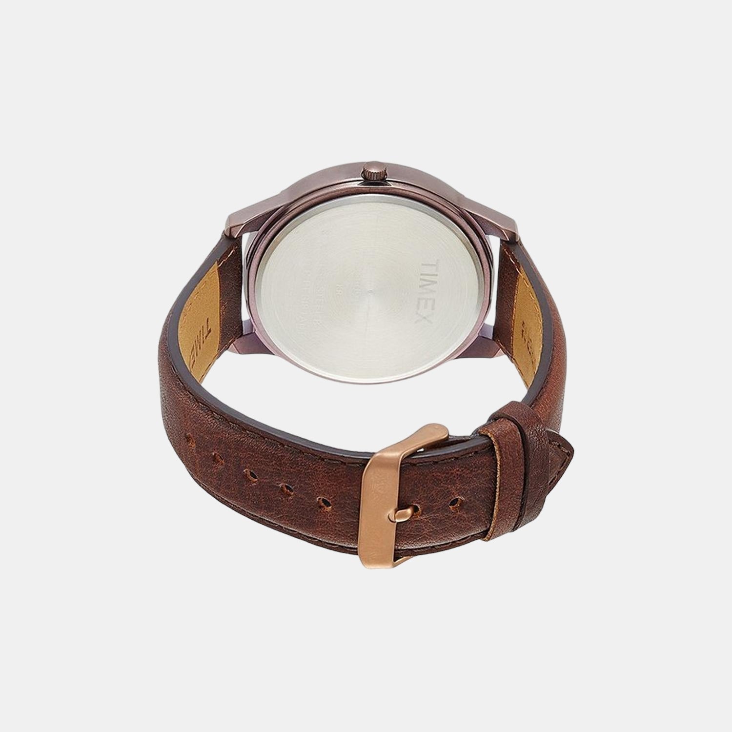 Fashion Men Quartz Brown Dial Chronograph Leather Watch TW000U915