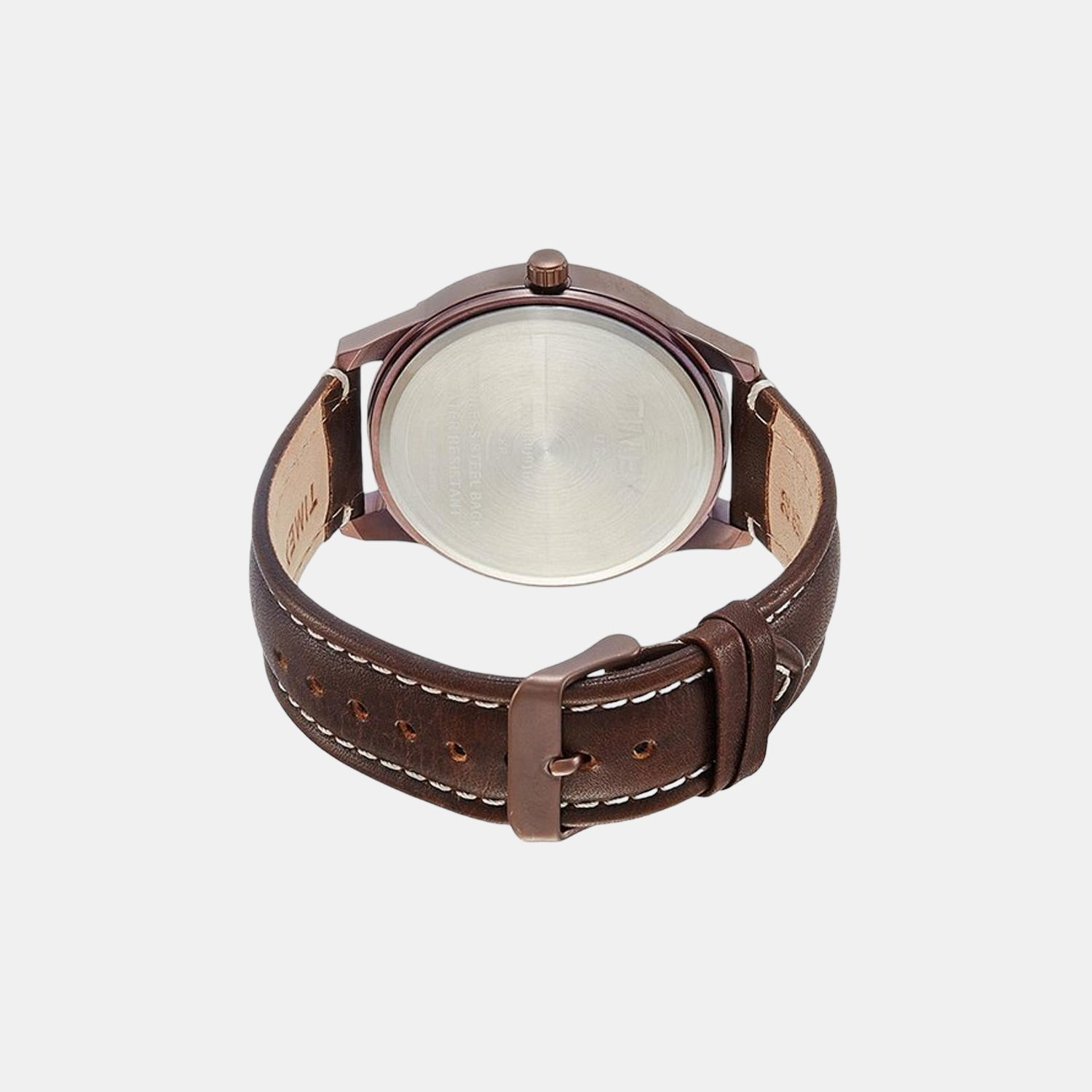 Fashion Men Quartz Silver Dial Chronograph Leather Watch TW000U916