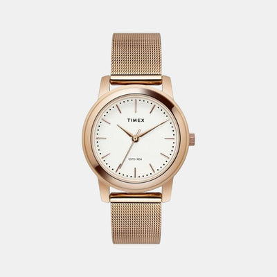 Fashion Women Quartz Silver Dial Analog Stainless Steel Watch TW000W110