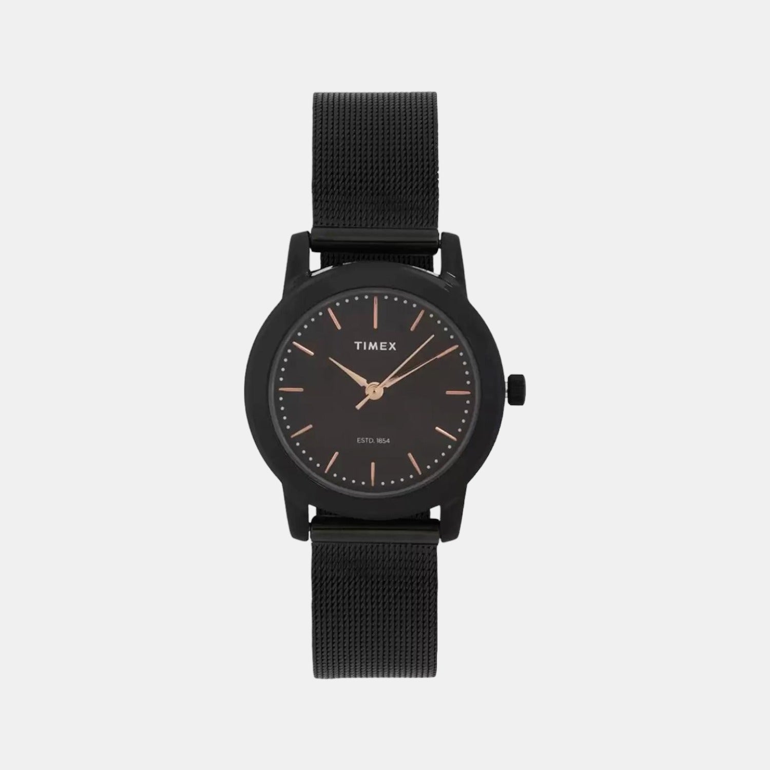 Fashion Women Quartz Black Dial Analog Stainless Steel Watch TW000W114