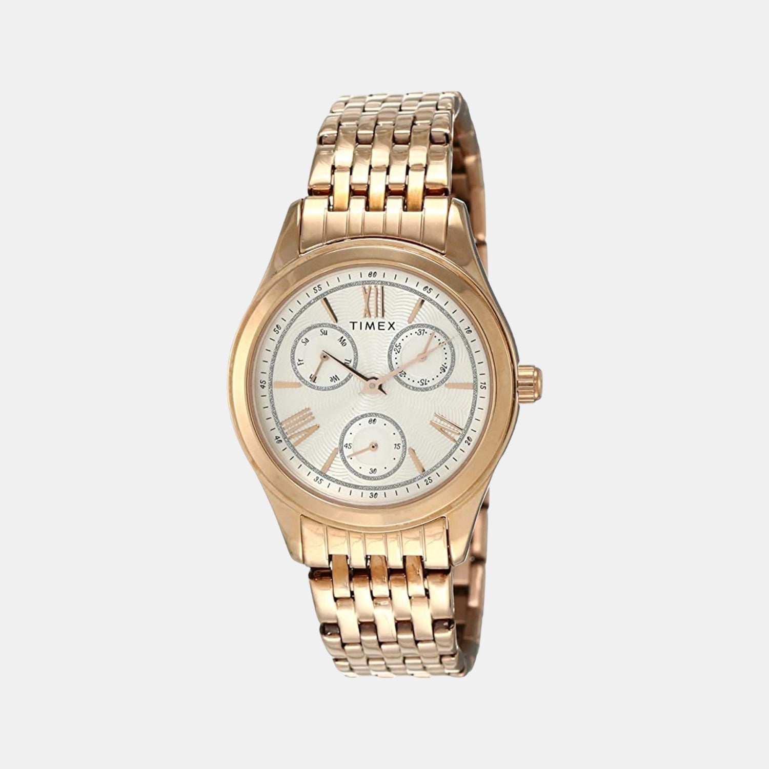 Fashion Women Quartz Silver Dial Chronograph Stainless Steel Watch TW000W217