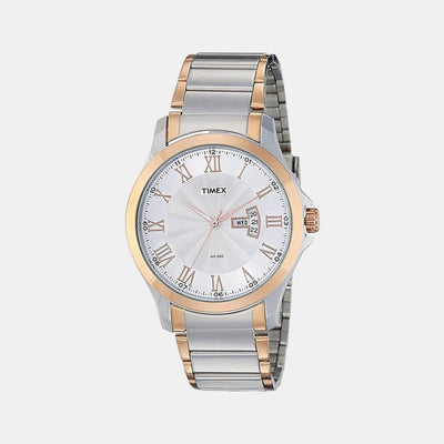 Classics Men Quartz Silver Dial Analog Stainless Steel Watch TW000X109