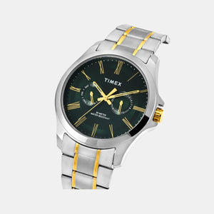 Classics Men Quartz Green Dial Multi-Function Stainless Steel Watch TW000X130