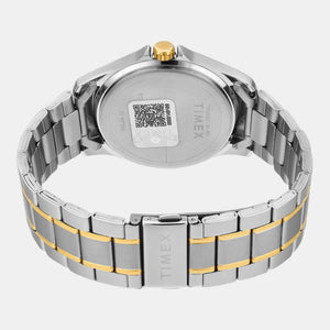Fashion Men Quartz Silver Dial Analog Stainless Steel Watch TW000X134