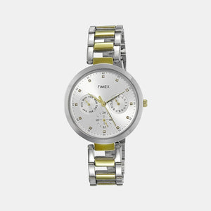 Fashion Women Quartz Silver Dial Chronograph Stainless Steel Watch TW000X207