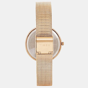 Fashion Women Quartz Rose Gold Dial Analog Stainless Steel Watch TW000X219