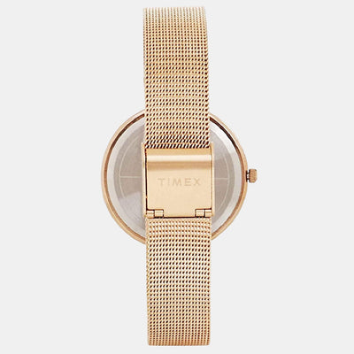 Fashion Women Quartz Rose Gold Dial Analog Stainless Steel Watch TW000X219