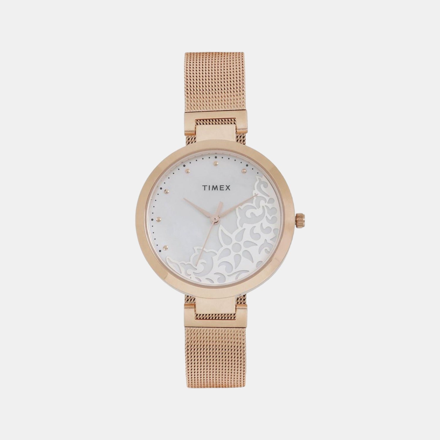 Fashion Women Quartz Silver Dial Analog Stainless Steel Watch TW000X220