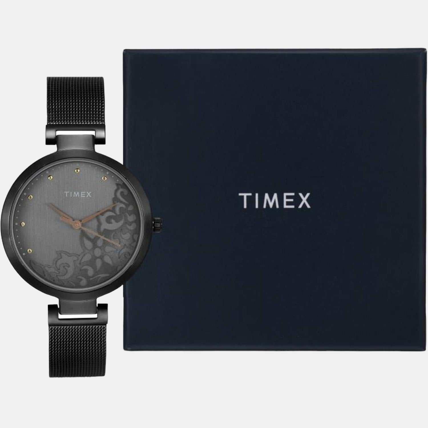 Fashion Women Quartz Grey Dial Analog Stainless Steel Watch TW000X221