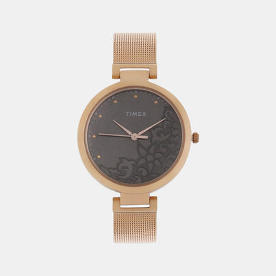 Fashion Women Quartz Grey Dial Analog Stainless Steel Watch TW000X222